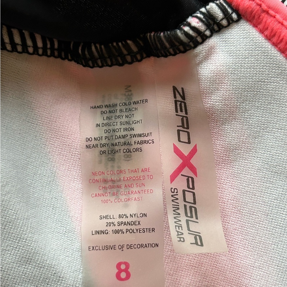 Pink & Black Strap Tankini Set! Girls Size 8! Excellent Condition! - Picture 5 of 5